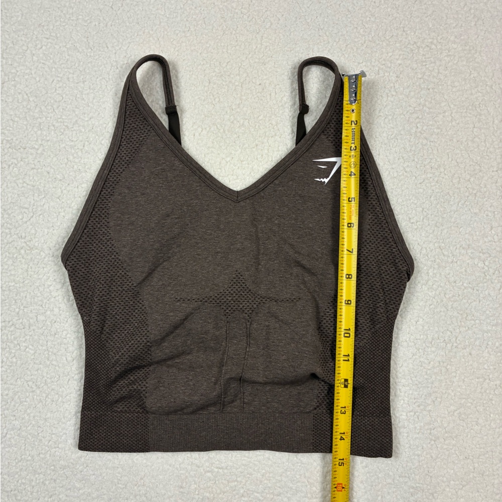 Gymshark Vital Seamless Midi Tank in Chocolate Brown Size Medium - Picture 5 of 7
